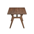 Benjara Thoi Dining Table- 71 Inch- Retro Angled Legs- Brown Solid Rubberwood