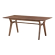 Benjara Thoi Dining Table- 71 Inch- Retro Angled Legs- Brown Solid Rubberwood