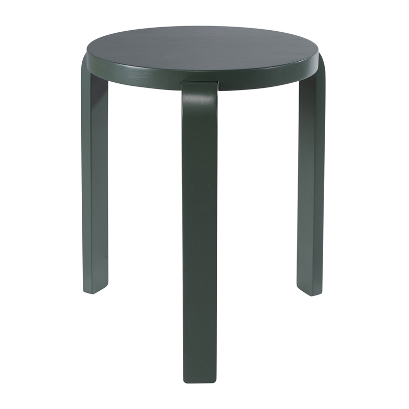 Benjara Mata Stacking Stool Ottoman (Set of 2)- Modern Spanish Moss Green