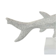 Benjara Shim Tabletop Decor- Shark Inspired Design Texture White Resin 21 Inch