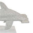 Benjara Shim Tabletop Decor- Shark Inspired Design Texture White Resin 21 Inch