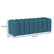 Benjara Sanna Accent Bench- Modern Channel Tufted Peacock Blue- 54 Inch