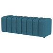 Benjara Sanna Accent Bench- Modern Channel Tufted Peacock Blue- 54 Inch