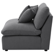 Benjara Hobo Modular Armless Chair- Charcoal Gray Fabric- 2 Pillows- 38 Inch