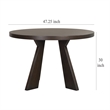 Benjara Kiana Dining Table- Modern Dark Brown Solid Rubberwood- Round 47 Inch