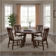 Benjara Kiana Dining Table- Modern Dark Brown Solid Rubberwood- Round 47 Inch