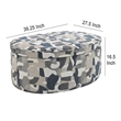 Benjara Kito Oval Accent Ottoman- 39 Inch- Hidden Storage- Patterned Fabric