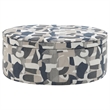 Benjara Kito Oval Accent Ottoman- 39 Inch- Hidden Storage- Patterned Fabric