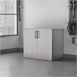 Benjara Asti Garage Wall Storage Cabinet- 32 Inch- 2 Doors- Gray Metallic
