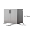 Benjara Asti Garage Wall Storage Cabinet- 32 Inch- 2 Doors- Gray Metallic