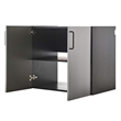 Benjara Asti Garage Wall Storage Cabinet- 32 Inch- 2 Doors- Gray Metallic