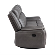 Benjara Viann Manual Reclining Sofa- Gray Polyester- Pillow Top Arms- 85 Inch