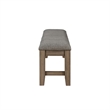 Benjara Harris Dining Bench- Gray Fabric- Brown Solid Rubberwood- 60 Inch