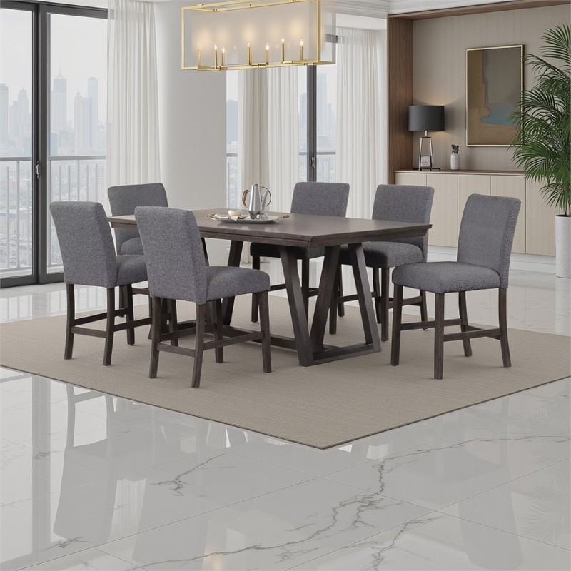 Benjara Ghy Dining Table- Brown Solid Acacia Wood- Rectangular 80