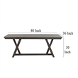 Benjara Ghy Dining Table- Brown Solid Acacia Wood- Rectangular 80