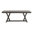 Benjara Ghy Dining Table- Brown Solid Acacia Wood- Rectangular 80