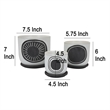 Benjara Meon 3pc Garden Planter Set- Textured White and Black Ceramic Design