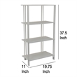 Benjara Plant Display Stand- White Metal- 4 Shelves- Modern Style- 38 Inch