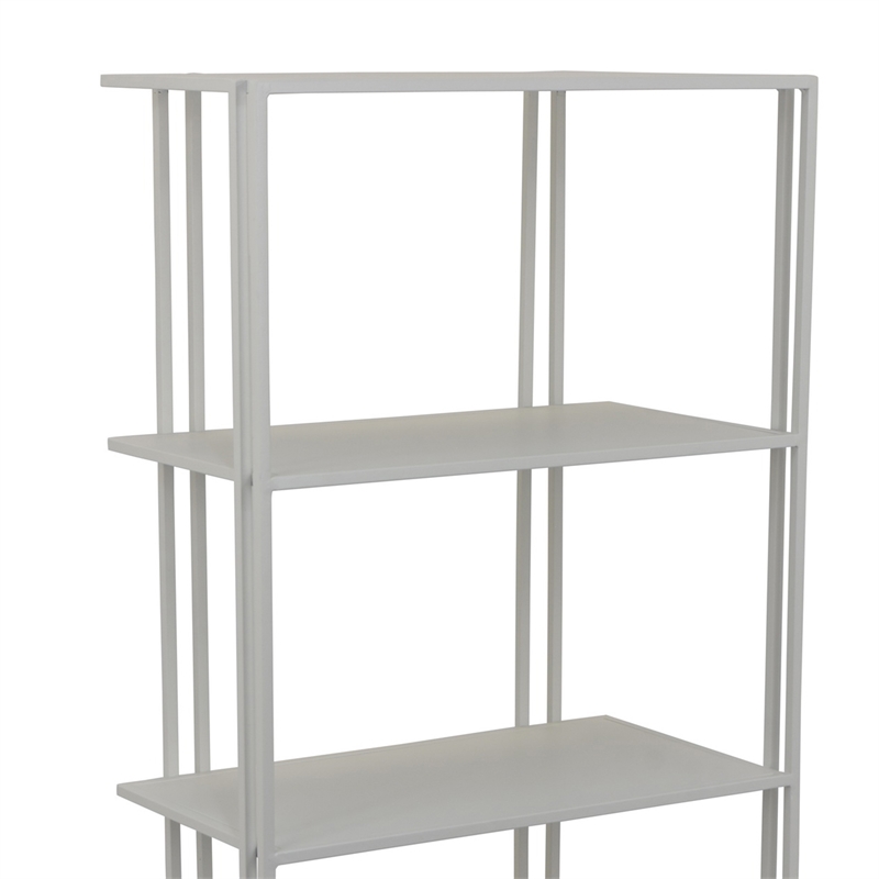 Benjara Plant Display Stand- White Metal- 4 Shelves- Modern Style- 38 Inch
