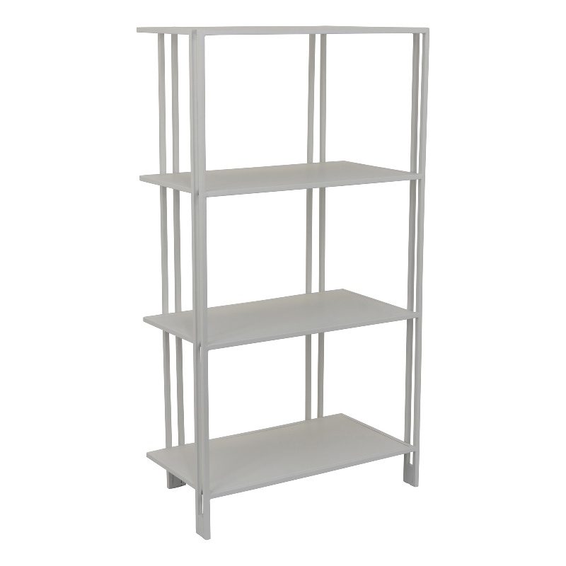 Benjara Plant Display Stand- White Metal- 4 Shelves- Modern Style- 38 Inch