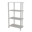 Benjara Plant Display Stand- White Metal- 4 Shelves- Modern Style- 38 Inch