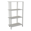 Benjara Plant Display Stand- White Metal- 4 Shelves- Modern Style- 38 Inch
