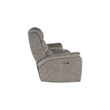 Benjara Folu Power Reclining Sofa- 76 Inch- Gray Fabric Upholstery- USB Ports