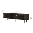 Benjara Brandon TV Stand Media Console- Shelf 2 Cabinets- Dark Brown- 71 Inch