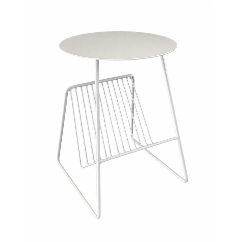 Benjara Zeo Side End Table w Magazine Rack- 14
