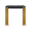 Benjara Theo Side End Table- Retro Gold Metal Legs- Black Wood- Square 25 Inch