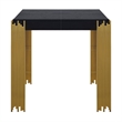 Benjara Theo Side End Table- Retro Gold Metal Legs- Black Wood- Square 25 Inch