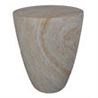 Benjara Archi Plant Stand Table- Tapered Marbled White Resin Base 18 Inch