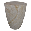 Benjara Archi Plant Stand Table- Tapered Marbled White Resin Base 18 Inch