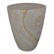 Benjara Archi Plant Stand Table- Tapered Marbled White Resin Base 18 Inch