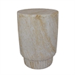 Benjara Archi Plant Stand Table- Fluted Surface- Marbled White Resin 18 Inch