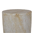 Benjara Archi Plant Stand Table- Fluted Surface- Marbled White Resin 18 Inch
