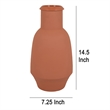Benjara Decorative Flower Vase- Terracotta Inspired Orange Ceramic 15 Inch