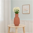 Benjara Decorative Flower Vase- Terracotta Inspired Orange Ceramic 15 Inch