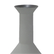 Benjara Accent Flower Vase- Narrow Neck Geometric Shape White Ceramic 14 Inch