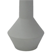 Benjara Accent Flower Vase- Narrow Neck Geometric Shape White Ceramic 14 Inch