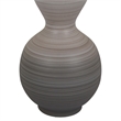 Benjara Modern Flower Vase- Double Bulb Ombre Textured Gray Ceramic- 17 Inch