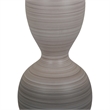 Benjara Modern Flower Vase- Double Bulb Ombre Textured Gray Ceramic- 17 Inch