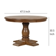 Benjara Dinie Dining Table- Classic Turned Base- Chestnut Brown Wood 48 Inch