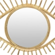 Benjara Eric Round Mirror Wall Decor- Eye Shaped Brown Natural Fiber 34 Inch
