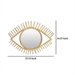 Benjara Eric Round Mirror Wall Decor- Eye Shaped Brown Natural Fiber 34 Inch