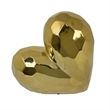 Benjara Dina Gold Heart Tabletop Decor- Golden Ceramic 12 Inch