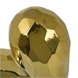 Benjara Dina Gold Heart Tabletop Decor- Golden Ceramic 12 Inch