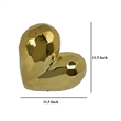 Benjara Dina Gold Heart Tabletop Decor- Golden Ceramic 12 Inch