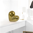 Benjara Dina Gold Heart Tabletop Decor- Golden Ceramic 12 Inch
