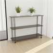 Benjara Bush Plant Display Stand- Modern 3 Tier Gray Metal Finish- 32 Inch